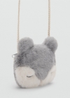 Mango Bolso cruzado pelo - Gris
