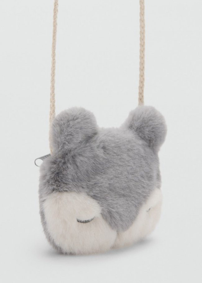 Mango Bolso cruzado pelo - Gris