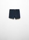 Mango Bermudas lino - Azul marino oscuro