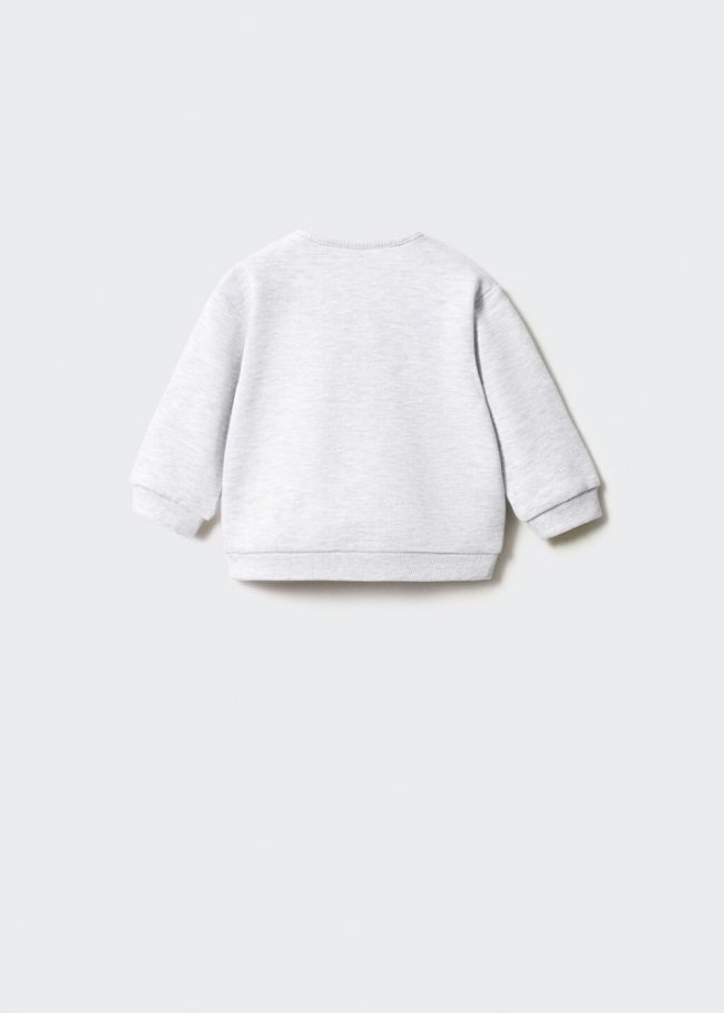 Mango Sudadera bolsillo estampado - Gris claro vigoré