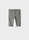 Mango Pantalón recto cintura elástica - Gris