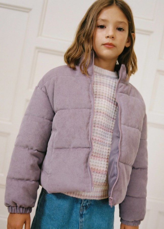 Mango Anorak acolchado algodón - Morado