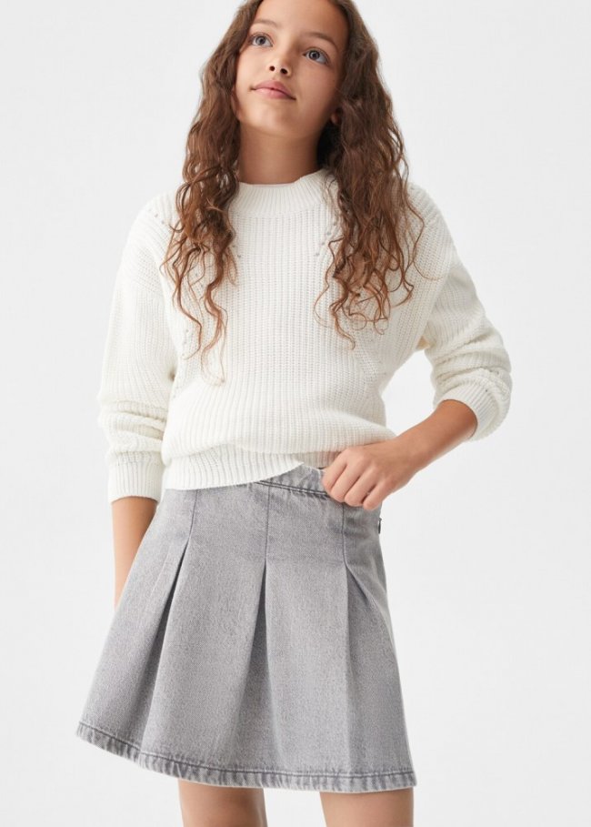 Mango Falda denim tablas - Gris