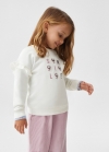 Mango Sudadera mensaje estampado - Blanco roto