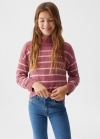 Mango Jersey punto rayas - Rosa geranio