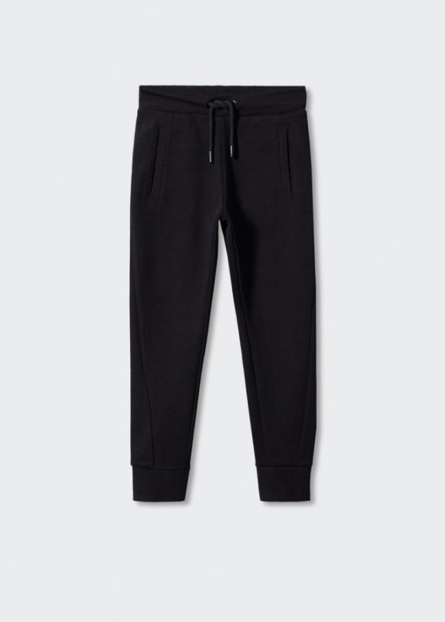 Mango Pantalón jogger algodón - Negro