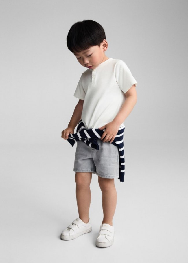 Mango Camiseta básica algodón - Blanco roto