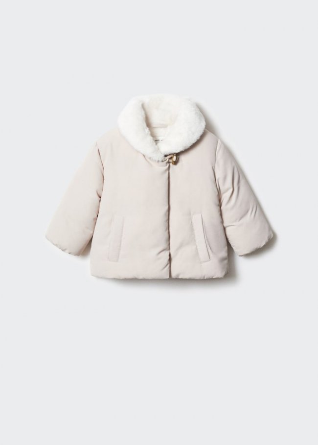 Mango Anorak acolchado pelo - Beige