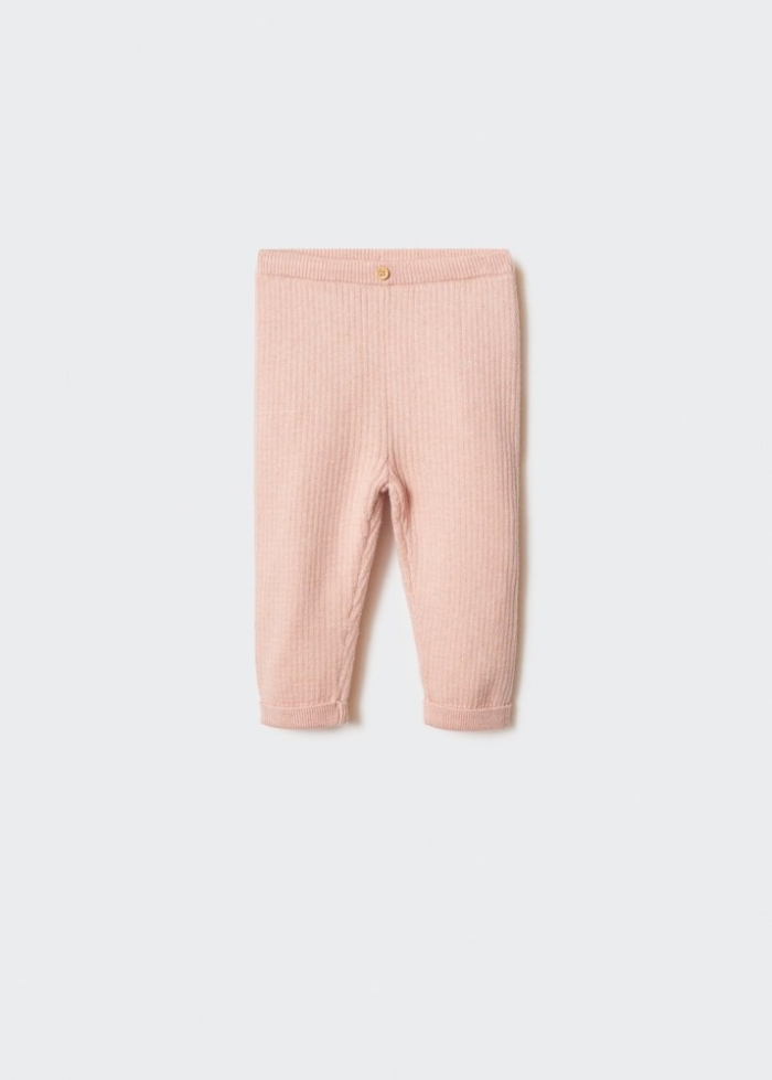 Mango Pantalón punto - Rosa