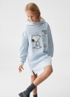 Mango Vestido sudadera Snoopy - Azul celeste