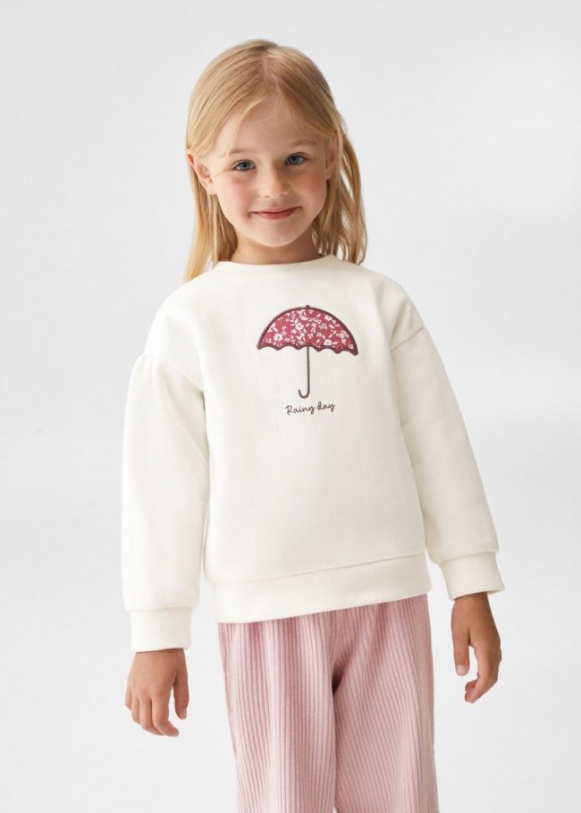 Mango Sudadera dibujo estampado - Blanco roto