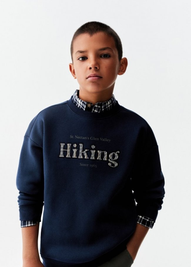 Mango Sudadera mensaje estampado - Azul marino oscuro