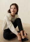 Mango Blusa volantes rayas - Crudo