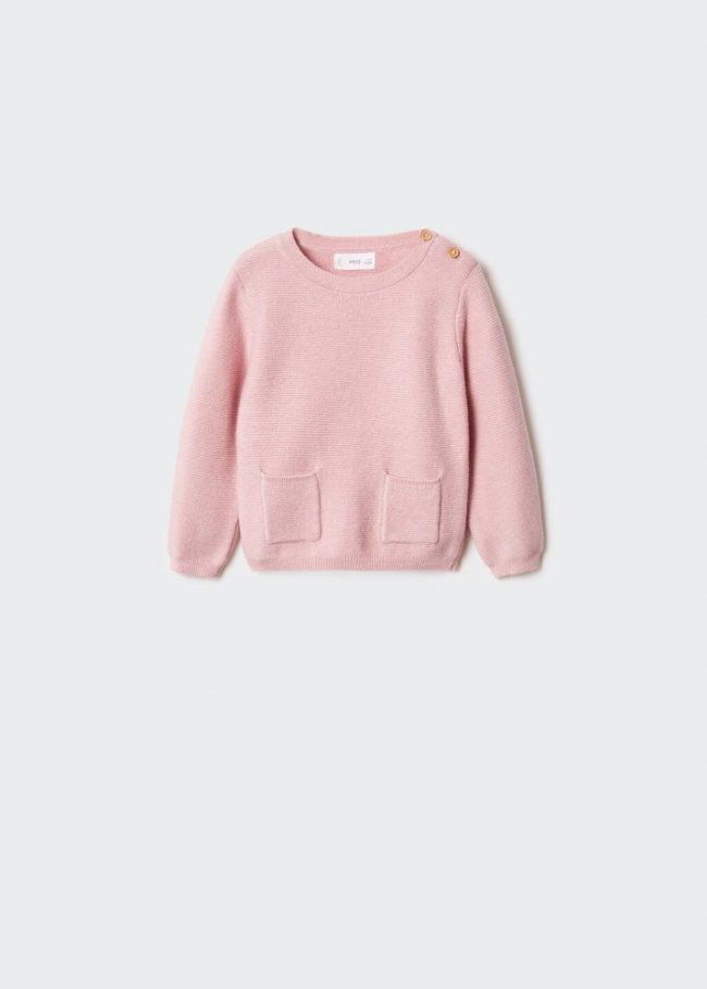 Mango Jersey punto bolsillos - Rosa pastel