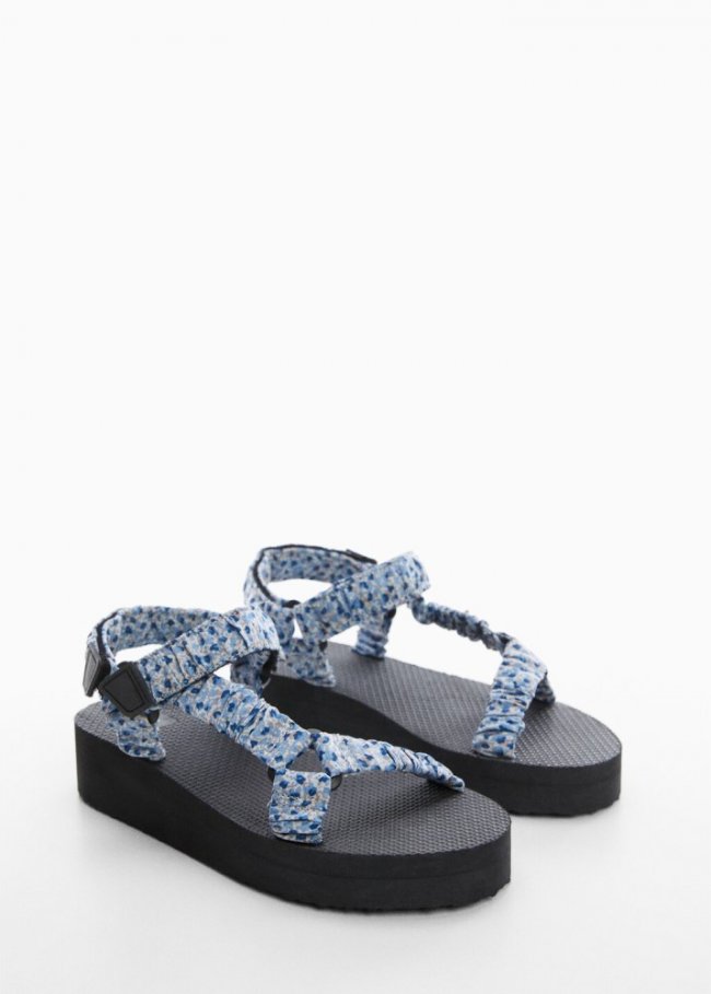 Mango Sandalia tiras plataforma - Azul