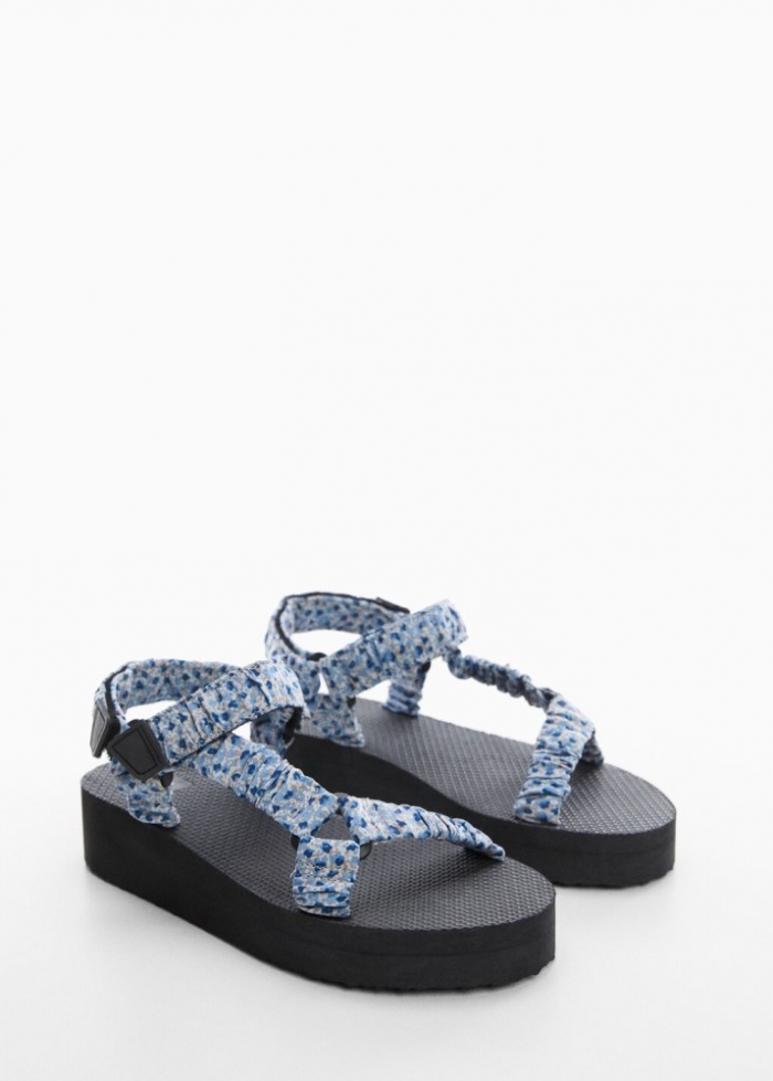 Mango Sandalia tiras plataforma - Azul