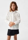 Mango Camisa botón cuello - Blanco roto