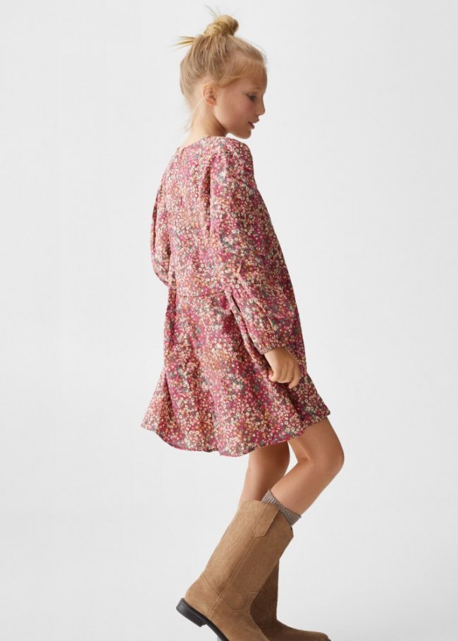 Mango Vestido estampado flores - Cereza