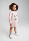 Mango Vestido sudadera Snoopy - Morado claro/pastel