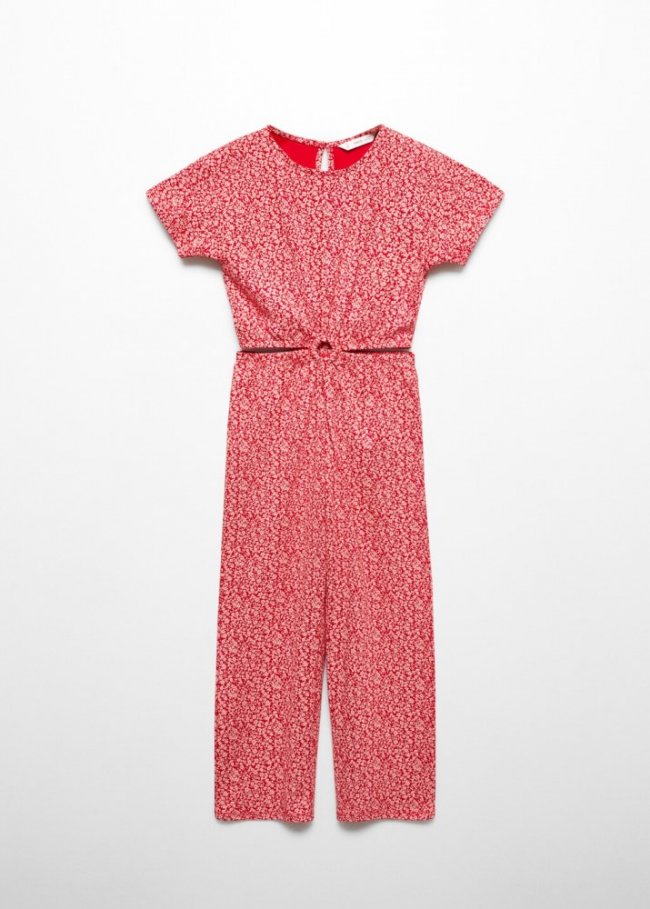 Mango Mono estampado floral - Rojo