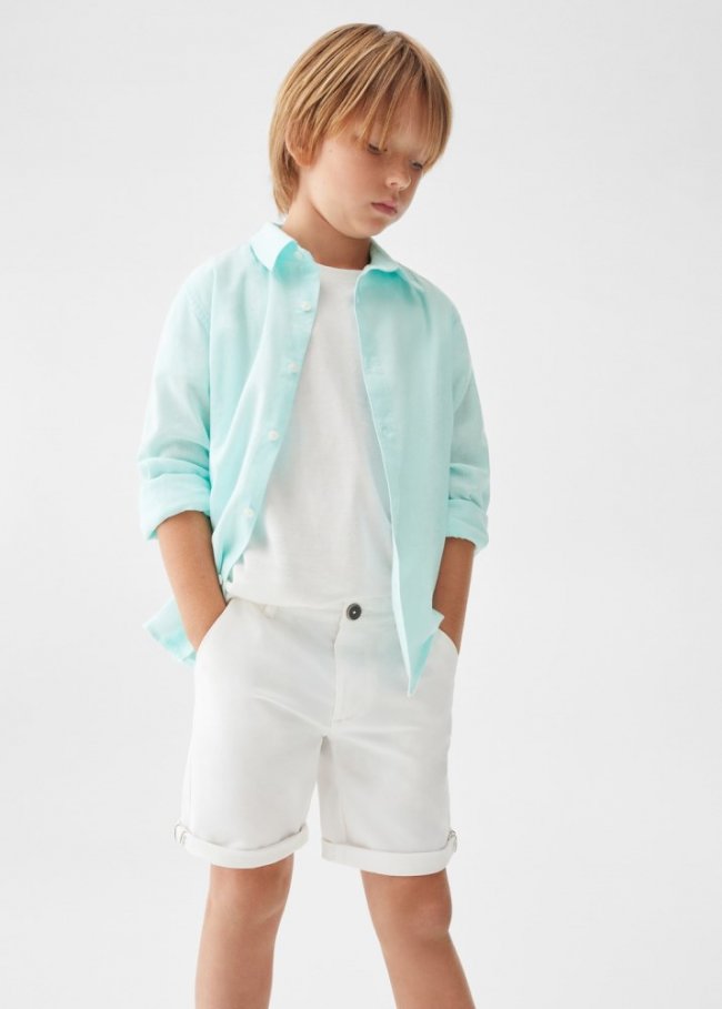 Mango Bermudas algodón - Blanco
