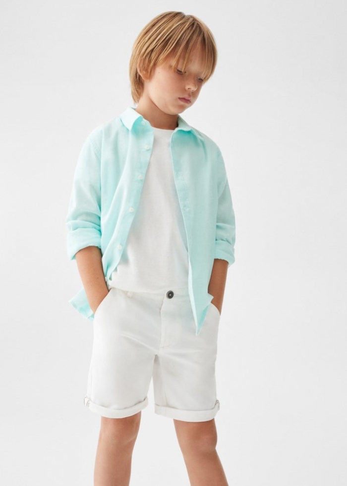 Mango Bermudas algodón - Blanco