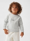 Mango Sudadera algodón mensaje - Gris medio vigoré