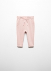 Mango Pantalón jogger algodón - Rosa