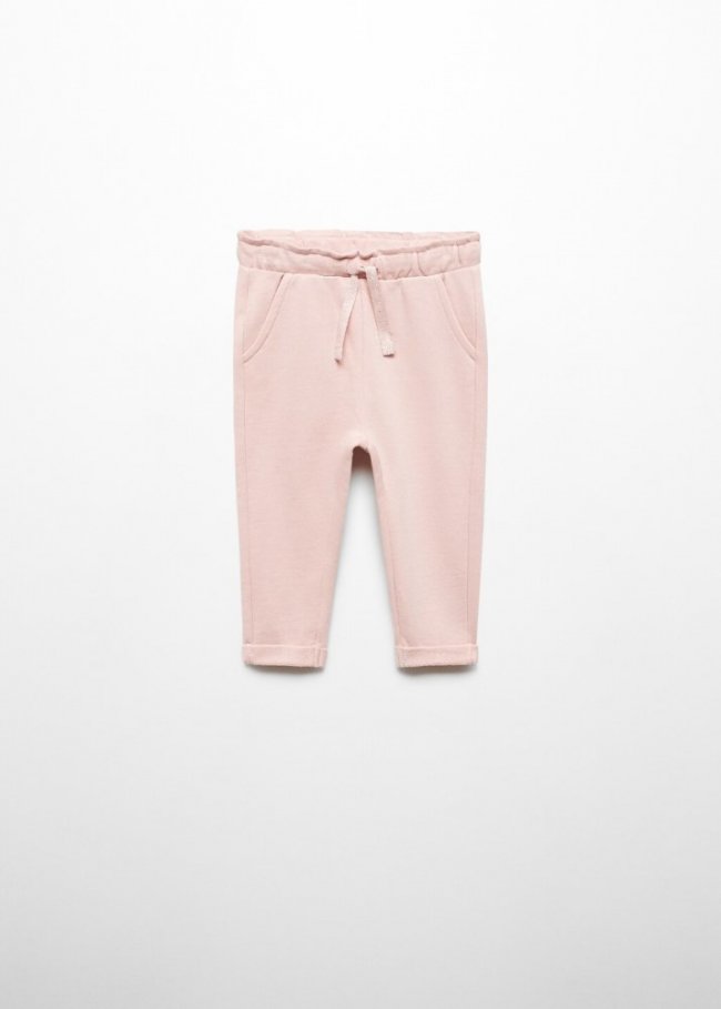 Mango Pantalón jogger algodón - Rosa