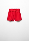 Mango Shorts paperbag cinturón - Rojo