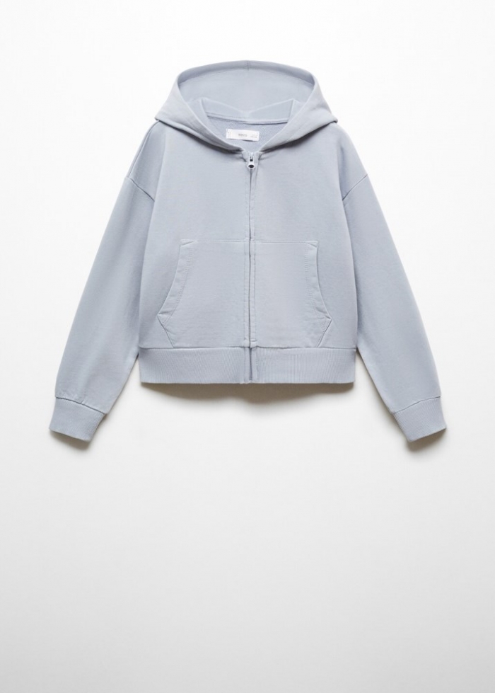 Mango Sudadera estampada capucha - Azul