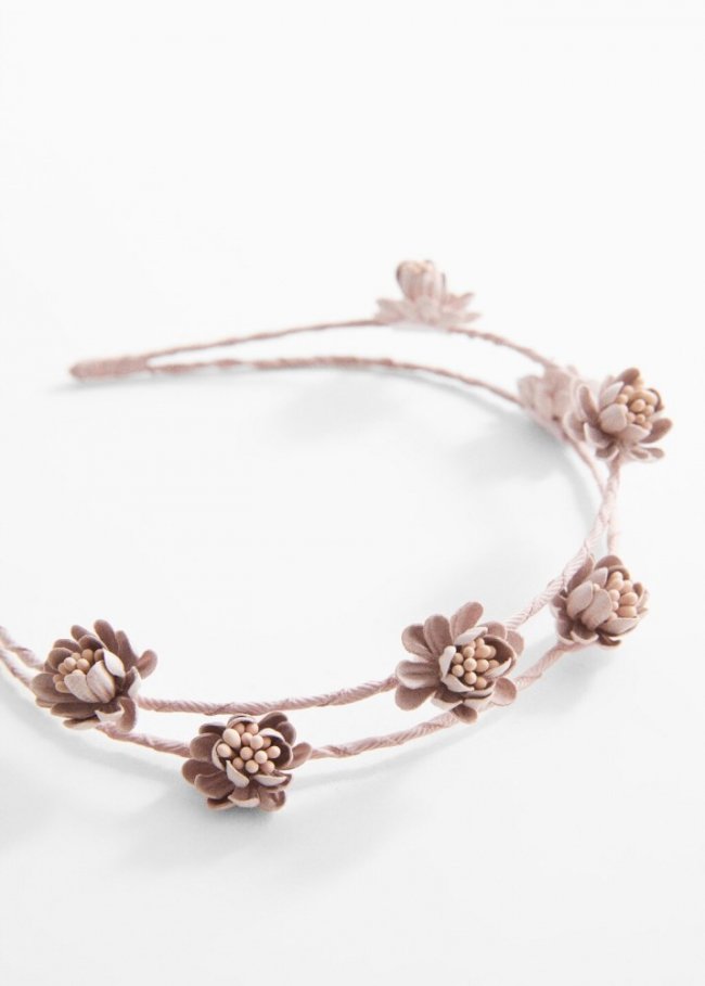 Mango Diadema flores relieve - Rosa palo