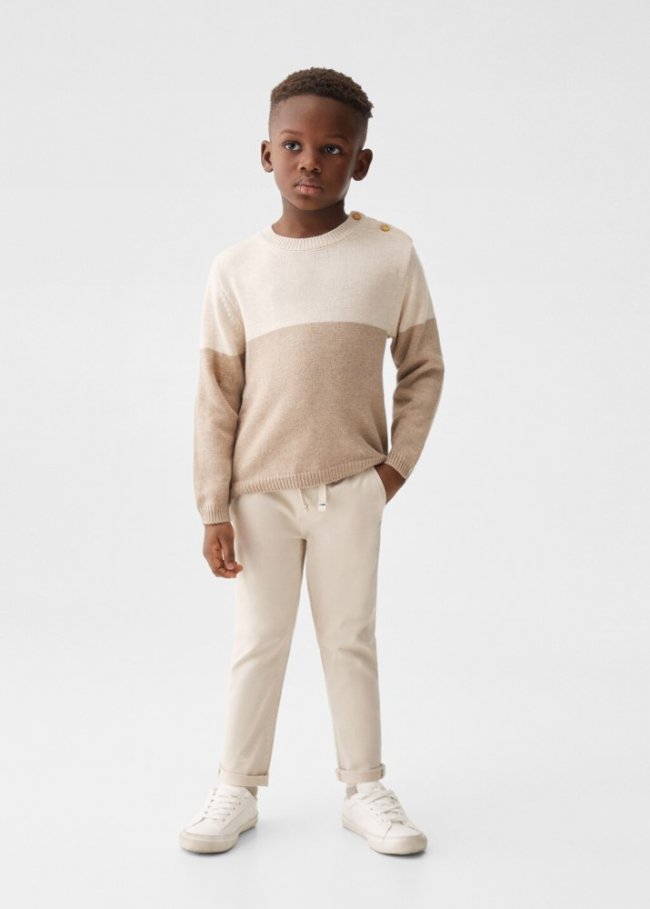 Mango Pantalón chino goma - Gris hielo