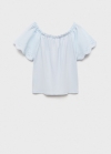 Mango Camiseta detalles bordados - Azul celeste