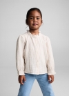 Mango Camisa algodón rayas - Blanco roto