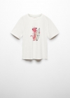 Mango Camiseta estampada algodón - Blanco roto