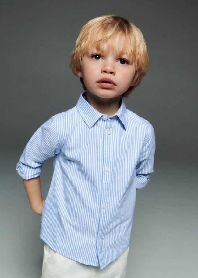 Mango Camisa Oxford algodón - Azul