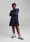 Mango Vestido floral volantes - Azul marino oscuro