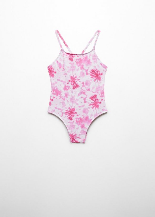 Mango Bañador estampado tie-dye - Fucsia