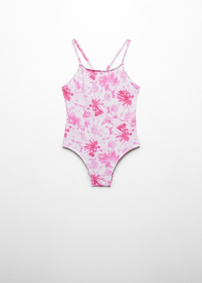 Mango Bañador estampado tie-dye - Fucsia