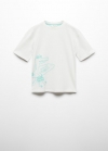 Mango Camiseta estampada algodón - Blanco roto