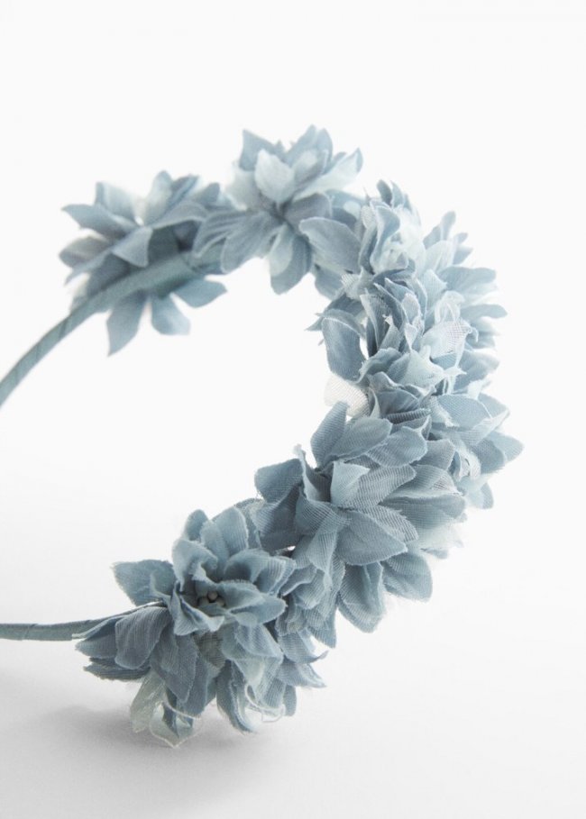 Mango Diadema flores relieve - Azul