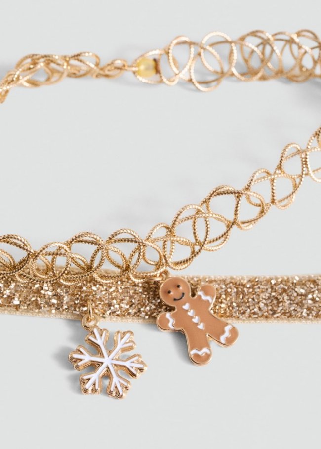 Mango Pack 2 collares combinados - Oro