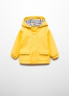 Mango Parka impermeable capucha - Amarillo