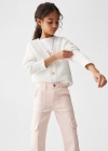 Mango Jeans cargo bolsillos - Rosa pastel