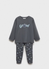 Mango Pijama Halloween máscara - Gris antracita