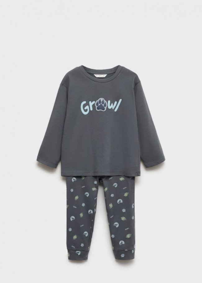 Mango Pijama Halloween máscara - Gris antracita