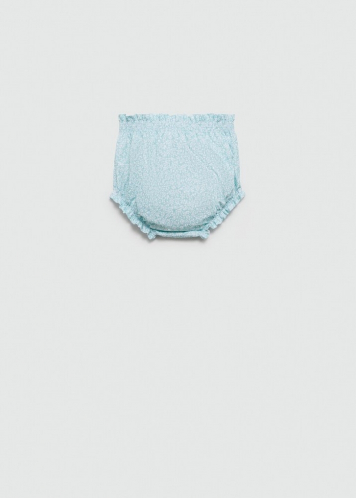 Mango Short estampado floral - Verde agua