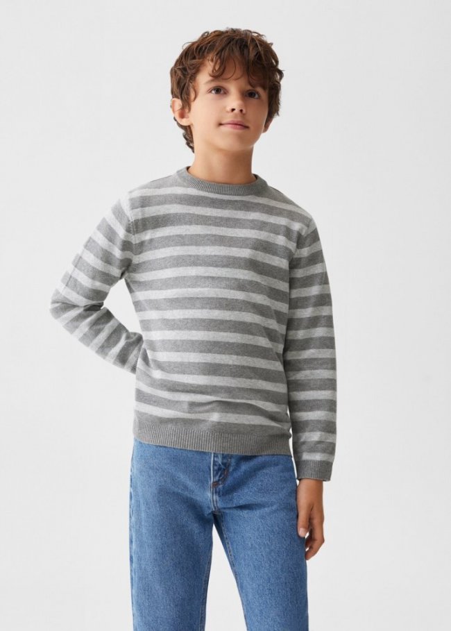 Mango Jersey punto rayas - Gris
