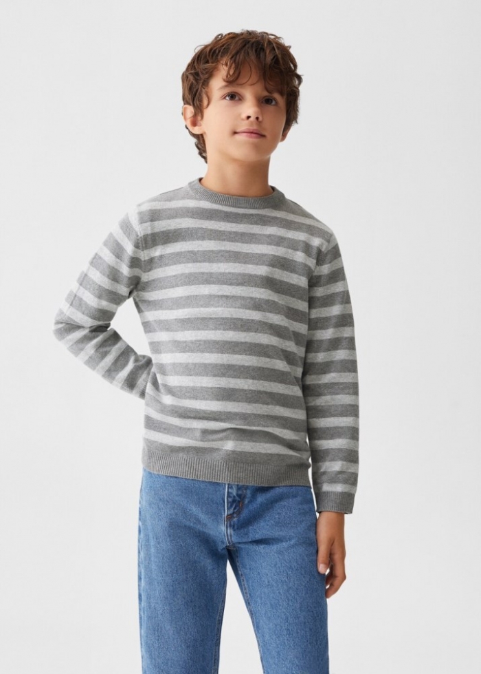 Mango Jersey punto rayas - Gris